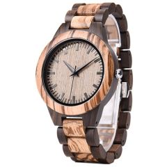 COI Titanium Koa Wood Watch With Steel Clasp(Length: 7.87 inches)-01810BB