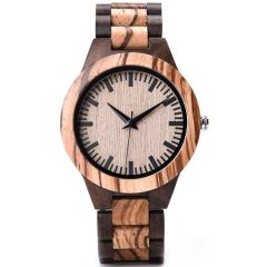 COI Titanium Koa Wood Watch With Steel Clasp(Length: 7.87 inches)-01811BB