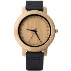 COI Titanium Koa Wood Genuine Leather Watch With Steel Clasp(Length: 8.27 inches)-01820BB