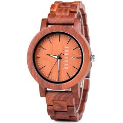 COI Titanium Koa Wood Watch With Steel Clasp(Length: 8.50 inches)-01824BB