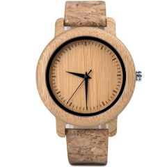 COI Titanium Koa Wood Genuine Leather Watch With Steel Clasp(Length: 8.66 inches)-01825BB