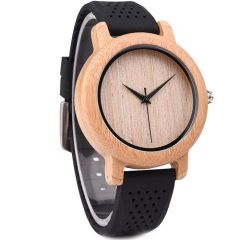 COI Titanium Koa Wood Rubber Watch With Steel Clasp(Length: 8.66 inches)-01832BB