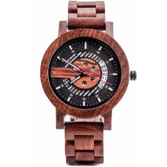 COI Titanium Koa Wood Watch With Steel Clasp(Length: 8.07 inches)-01841BB
