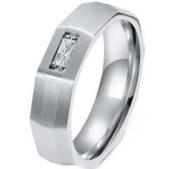 ***COI Titanium Gold Tone/Silver Ring With Cubic Zirconia-01863BB