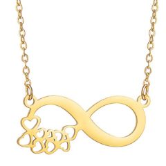 ***COI Gold Tone Titanium Infinity Heart Necklace(Length: 19.6 inches)-01876BB