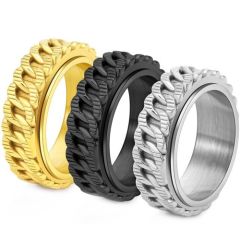 ***COI Titanium Black/Gold Tone/Silver Celtic Ring-01927BB