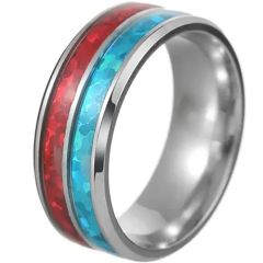 ***COI Titanium Crushed Opal Ring-01937BB