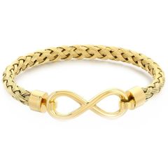 ***COI Titanium Gold Tone/Silver Infinity Bracelet With Steel Clasp(Length: 7.48 inches)-01943BB