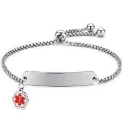 ***COI Titanium Gold Tone/Silver Medical Alert Bracelet With Steel Clasp(Length: 8.27 inches)-01945BB