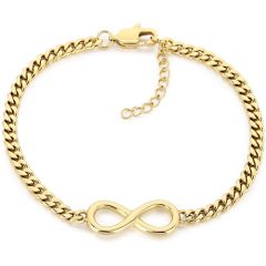 ***COI Titanium Gold Tone/Silver Infinity Bracelet With Steel Clasp(Length: 7.08 inches)-01947BB