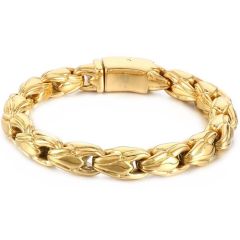 ***COI Titanium Gold Tone/Silver Bracelet With Steel Clasp(Length: 8.66 inches)-01991BB