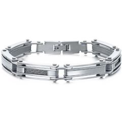 ***COI Titanium Gold Tone Silver/Gold Tone/Silver Wire Bracelet With Steel Clasp(Length: 8.77 inches)-01992BB