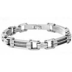 ***COI Titanium Silver/Gold Tone Silver Wire Bracelet With Steel Clasp(Length: 8.85 inches)-01995BB