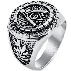 ****COI Titanium Black/Black Gold Tone/Black Masonic Freemason Silver-02028BB