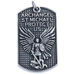 ****COI Titanium Black Silver St Michael Protect Us-02036BB
