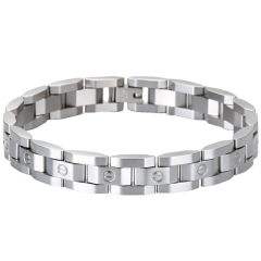 ****COI Titanium Black/Gold Tone/Silver Screws Bracelet With Steel Clasp(Length: 8.27 inches)-02076BB