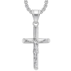 ****COI Titanium Gold Tone/Silver Jesus Cross Pendant-02166BB
