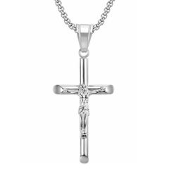 ****COI Titanium Gold Tone/Silver Jesus Cross Pendant-02168BB