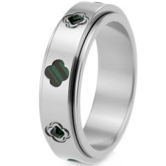****COI Titanium Gold Tone/Silver/Rose Ring With Cubic Zirconia & Abalone Shell-02224BB