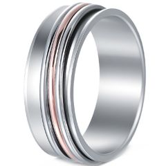 ****COI Titanium Rose Gold Tone Silver Ring-02233BB