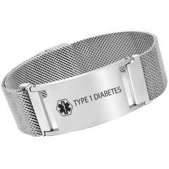 ****COI Titanium Black/Gold Tone/Rose/Silver Medical Alert Bracelet With Steel Clasp(Length: 8.85 inches)-02251BB