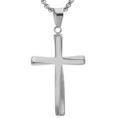 ****COI Titanium Black/Gold Tone/Silver Cross Pendant-02258BB