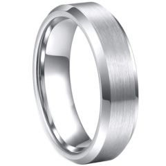 **COI Titanium Polished Shiny Matt Beveled Edges Ring-JT5084