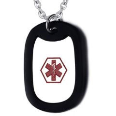 COI Titanium Medical Alert Pendant With Black Silicon-5517