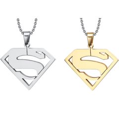 COI Titanium Gold Tone/Silver Super Man Pendant-5653