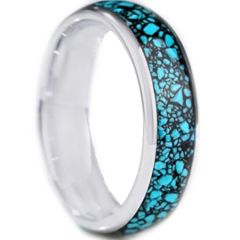 **COI Titanium Crushed Opal Dome Court Ring-7093AA