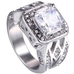 **COI Titanium Ring With Cubic Zirconia-7202BB