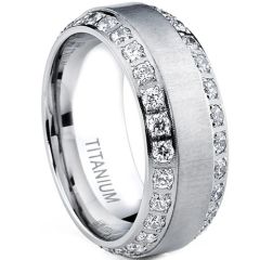**COI Titanium Ring With Cubic Zirconia-7258AA