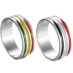 **COI Titanium Tri Color Pipe Cut Flat Ring-7298