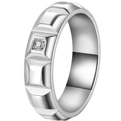 **COI Titanium Ring With Cubic Zirconia-7420BB