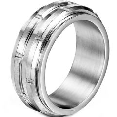 **COI Titanium Polished Matt Rotating Ring-7426BB