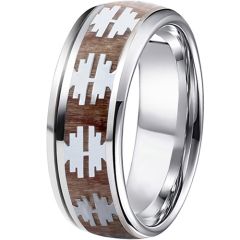 **COI Titanium Ring With Wood-7477BB