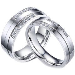 **COI Titanium Ring With Cubic Zirconia-7504BB