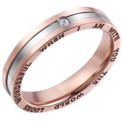 **COI Titanium Rose Silver Ring With Cubic Zirconia-7514BB