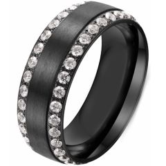 **COI Titanium Ring With Cubic Zirconia-8020BB