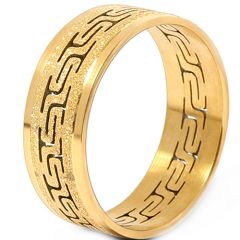 **COI Titanium Gold Tone/Silver Sandblasted Ring-8030BB