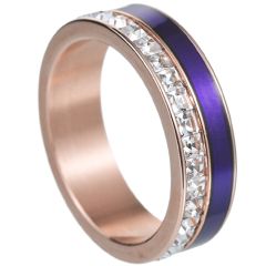**COI Titanium Rose Blue Ring With Cubic Zirconia-8055BB