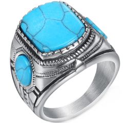 **COI Titanium Ring With Turquoise-8230BB