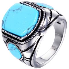 **COI Titanium Ring With Turquoise-8242BB
