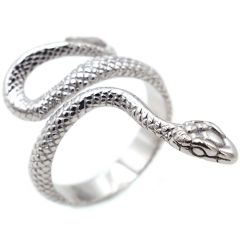 **COI Titanium Black/Gold Tone/Silver Snake Ring-8258BB