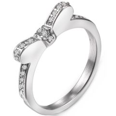 **COI Titanium Knot Ring With Cubic Zirconia-8280BB