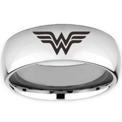 **COI Titanium Black/Gold Tone/Silver/Rose Wonder Women Dome Court Ring-8378BB