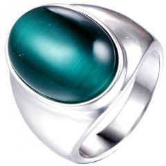 **COI Titanium Ring With Cat Eye Stone-8380BB