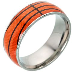 **COI Titanium Orange Black Basketball Ring-8406BB