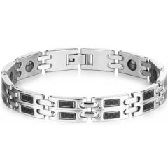 COI Titanium Carbon Fiber Bracelet With Steel Clasp(Length: 8.46 inches)-8502BB
