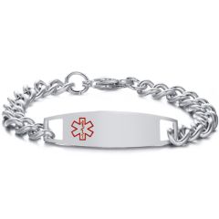 COI Titanium Gold Tone/Silver Medical Alert Bracelet With Steel Clasp(Length: 8.46 inches)-8506BB